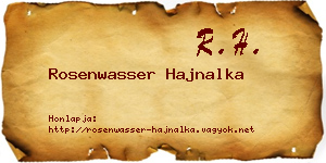 Rosenwasser Hajnalka névjegykártya